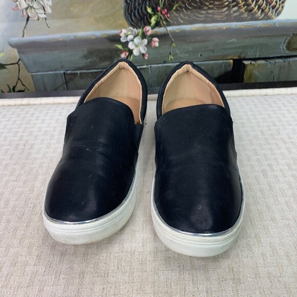 Torrid Womens Size 10.5W Black Faux Leather Slip-On Sneakers - Picture 2 of 7